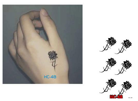 BLACK ROSE Waterproof Removable Temporary Tattoo Body Arm Art Sticker