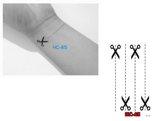 SISSORS Waterproof Removable Temporary Tattoo Body Arm Art Sticker