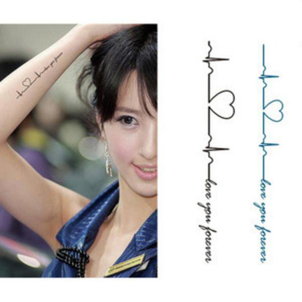 HEART BEEP Waterproof Removable Temporary Tattoo Body Arm Art Sticker