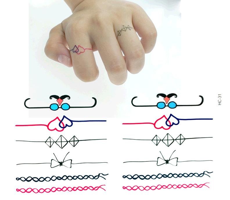 CUTE BOW LACE RING Waterproof Removable Temporary Tattoo Body Arm Art Sticker