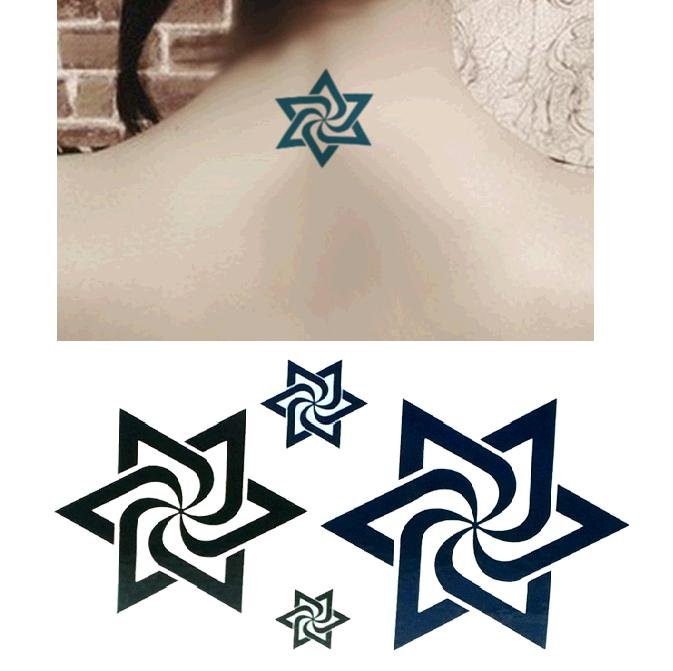 DAVID STAR 4 Waterproof Removable Temporary Tattoo Body Arm Art Sticker