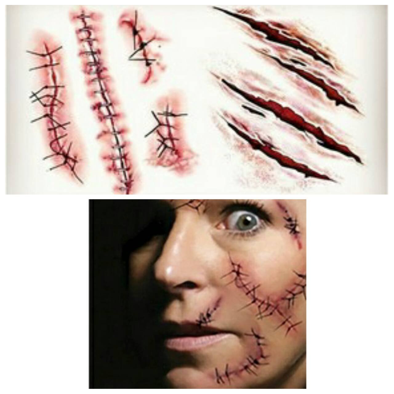 Scar Halloween Special Effects Waterproof Removable Temporary Tattoo Body Arm Art Sticker