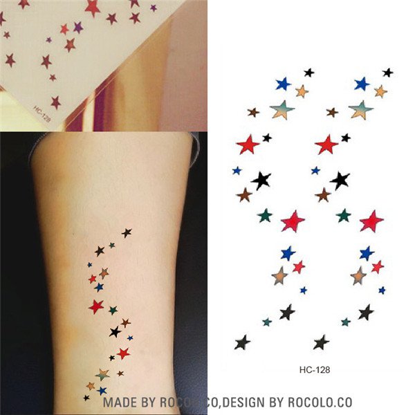 Star Winds Shooting Stars Waterproof Removable Temporary Tattoo Body Arm Art Sticker