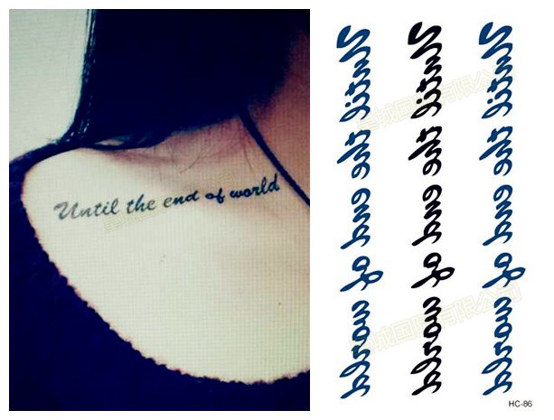 Until The End of World Removable Temporary Tattoo Body Arm Art Sticker
