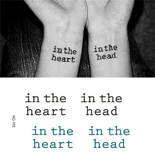 In The Heart Removable Temporary Tattoo Body Arm Art Sticker