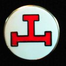York Rite Triple Tau White Circle Masonic Freemason Lapel Pin