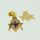 Blue Lodge Square & Compasses Masonic Freemason Lapel Pin 3/4" Blue Lodge Square & Compasses Masonic Freemason Lapel Pin 3/4"