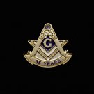 Blue Lodge 35 Years Freemason Masonic Lapel Pin
