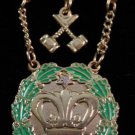 Amaranth 1 Stone & Gavels Jewel Freemason Masonic