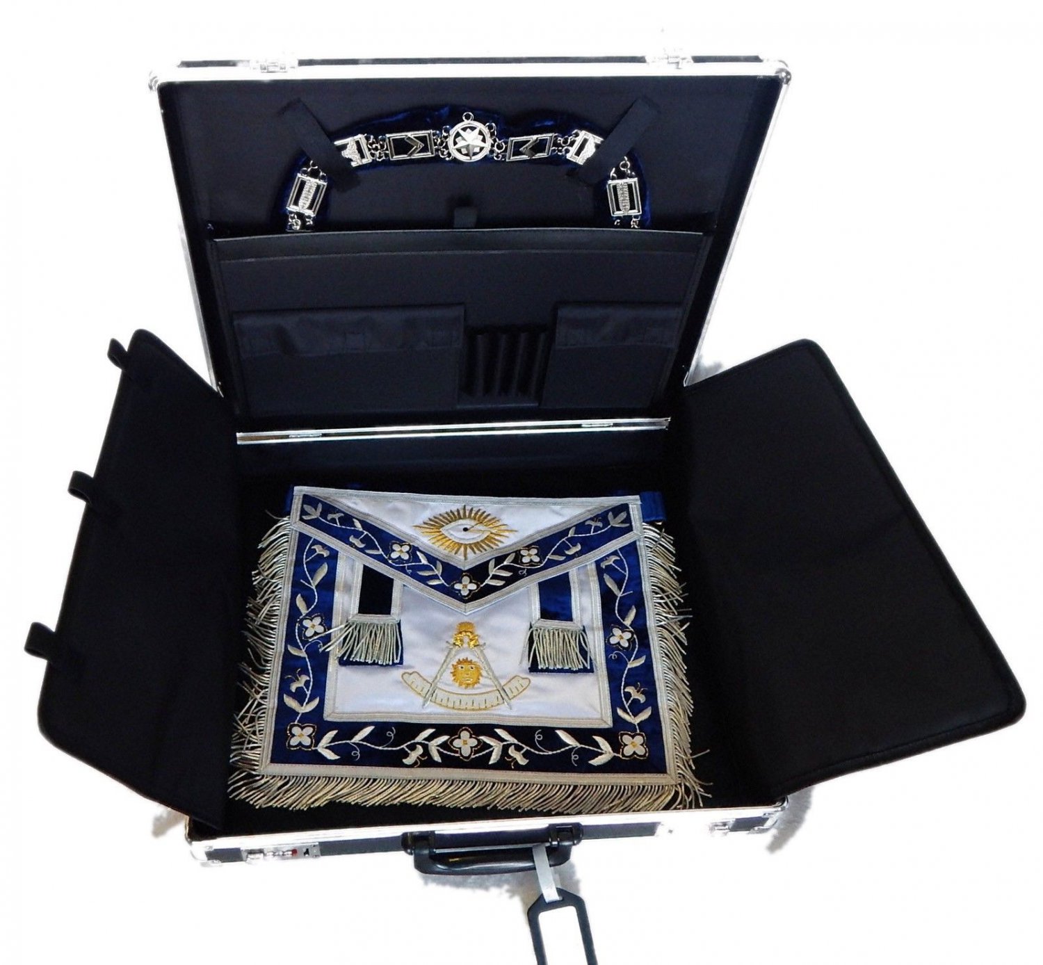 Freemason Masonic Metal Apron & Collar Case FREE S&H!