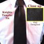 York Rite Knights Templar Crown Black Masonic Tie