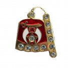 Shriner Fez Rhinestones Freemason Masonic Lapel Pin