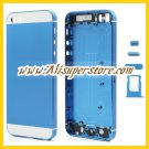 High Quality Full Housing Faceplates Buttons SIM Card Tray for iPhone 5s - Blue / White