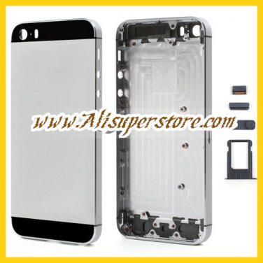 High Quality Full Housing Faceplates for iPhone 5s w/ Buttons SIM Card Tray - Grey / Black