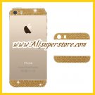Diamond Top Bottom Glass Cover for iPhone 5s - Gold