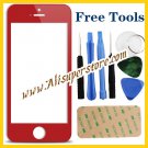 Red Genuine Glass Replacement For iphone 5 Front Outer Screen Lens + 3M Adhesive Tape + Tools