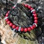 Men's Red Jade and Crystal Bracelet