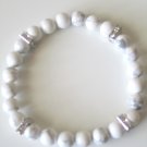 Men's White Howlite and Crystal Bracelet