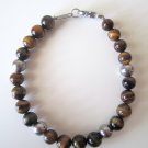 Men's Stainless Steel and Tigereye Bracelet