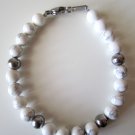 Men's Stainless Steel and White Howlite Bracelet