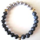 Men's Triple Threat Bracelet-Onyx, Stainless Steel, Wood