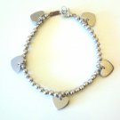 Stainless Steel Heart Charm Bracelet