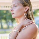 Crystal & Freshwater Pearl Vine Boho Earrings - Gold