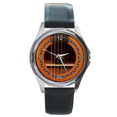 Soundhole Crafter USA AG-HiLITE-D SP-VTG-VTG Acoustic Guitar Style Round Metal Watch