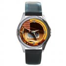 Soundhole Blue Moon Asymetrical Guitar Style Round Metal Watch
