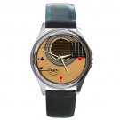 Soundhole KENNY ROGERS Signed Acoustic Guitar Style Round Metal Watch