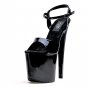 821-JULIET, 8" Heel Dancer Sandals in Black Size 9 (US)