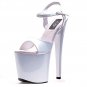 821-JULIET, 8" Heel Dancer Sandals in White Size 5 (US)