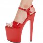 821-JULIET, 8" Heel Dancer Sandals in Red Size 9 (US)