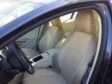 LEATHERETTE & SYNTHETIC TWO FRONT TAN (BEIGE) CAR SEAT COVERS (Fits VOLVO S40 V40 S60 S70 V70 S80)