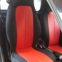 Fits SMART FORTWO 2007-2014 451 MIX LEATHERETTE & SYNTHETIC TWO RED/BLACK CAR SEAT COVERS