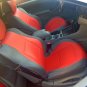 MIX LEATHERETTE & SYNTHETIC TWO FRONT RED/GRAY CAR SEAT COVERS (Fits BMW E93 CONVERTIBLE)