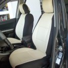 MIX LEATHERETTE & SYNTHETIC TWO FRONT SUGAR/BLACK CAR SEAT COVERS (Fits MERCEDES E-Class 1995-2002)
