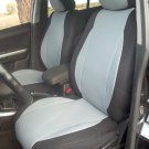 Fits MERCEDES E-Class 1995-2002 MIX LEATHERETTE & SYNTHETIC TWO FRONT GRAY/BLACK CAR SEAT COVERS