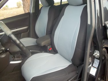 Fits MERCEDES E-Class 1995-2002 MIX LEATHERETTE & SYNTHETIC TWO FRONT GRAY/BLACK CAR SEAT COVERS