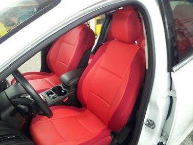 Fits MERCEDES E-Class 1995-2002 W210 MIX LEATHERETTE & SYNTHETIC TWO FRONT RED CAR SEAT COVERS