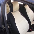 Fits FIAT BRAVO 2007-NOW MIX LEATHERETTE & SYNTHETIC TWO FRONT SUGAR/BLACK CAR SEAT COVERS