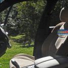 Two Front Custom Synthetic and Velour Beige Car Seat Covers (Fits BMW X5 1999-2006)