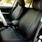 VW GOLF 2006-2010 5 Drs MK5  MIX LEATHERETTE & SYNTHETIC TWO FRONT CUSTOM BLACK CAR SEAT COVERS