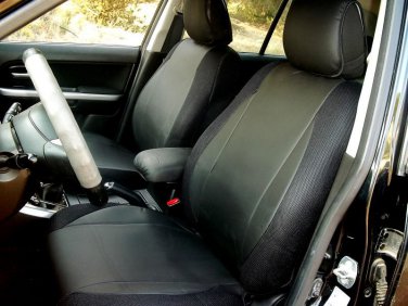 VW GOLF 2006-2010 5 Drs MK5  MIX LEATHERETTE & SYNTHETIC TWO FRONT CUSTOM BLACK CAR SEAT COVERS