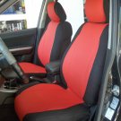 VW AMAROK MIX LEATHERETTE & SYNTHETIC TWO FRONT CUSTOM RED BLACK CAR SEAT COVERS