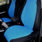 VW AMAROK TWO FRONT CUSTOM BLUE/BLACK VELOUR SYNTHETIC CAR SEAT COVERS