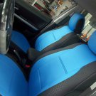 VW GOLF 2009-2013 3 DRS MK6 TWO FRONT CUSTOM BLUE/BLACK DIAMOND SYNTHETIC CAR SEAT COVERS