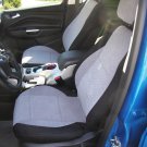 VW GOLF 2009-2013 5 DRS MK6 TWO FRONT CUSTOM GREY/BLACK VELOUR SYNTHETIC CAR SEAT COVERS