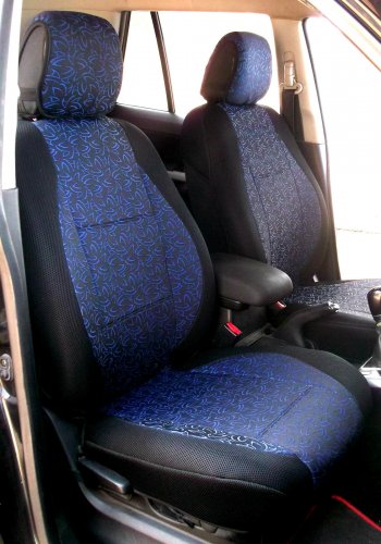 Fits VW GOLF 2006-2010 5 Drs MK5 two Front Fancy Cotton & Synthetic Blue Black (K44) Car Seat Covers