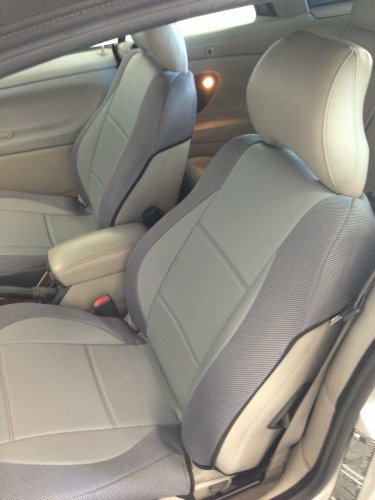 mix LEATHERETTE & SYNTHETIC TWO FRONT CUSTOM GRAY CAR SEAT COVERS fits VOLVO C70 1997-2005